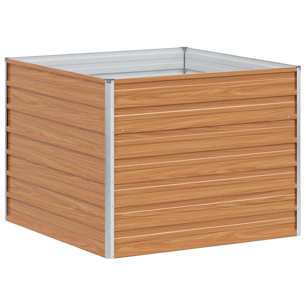 Højbed Lys Brun 100 x 100 x 77 cm Galvaniseret stål