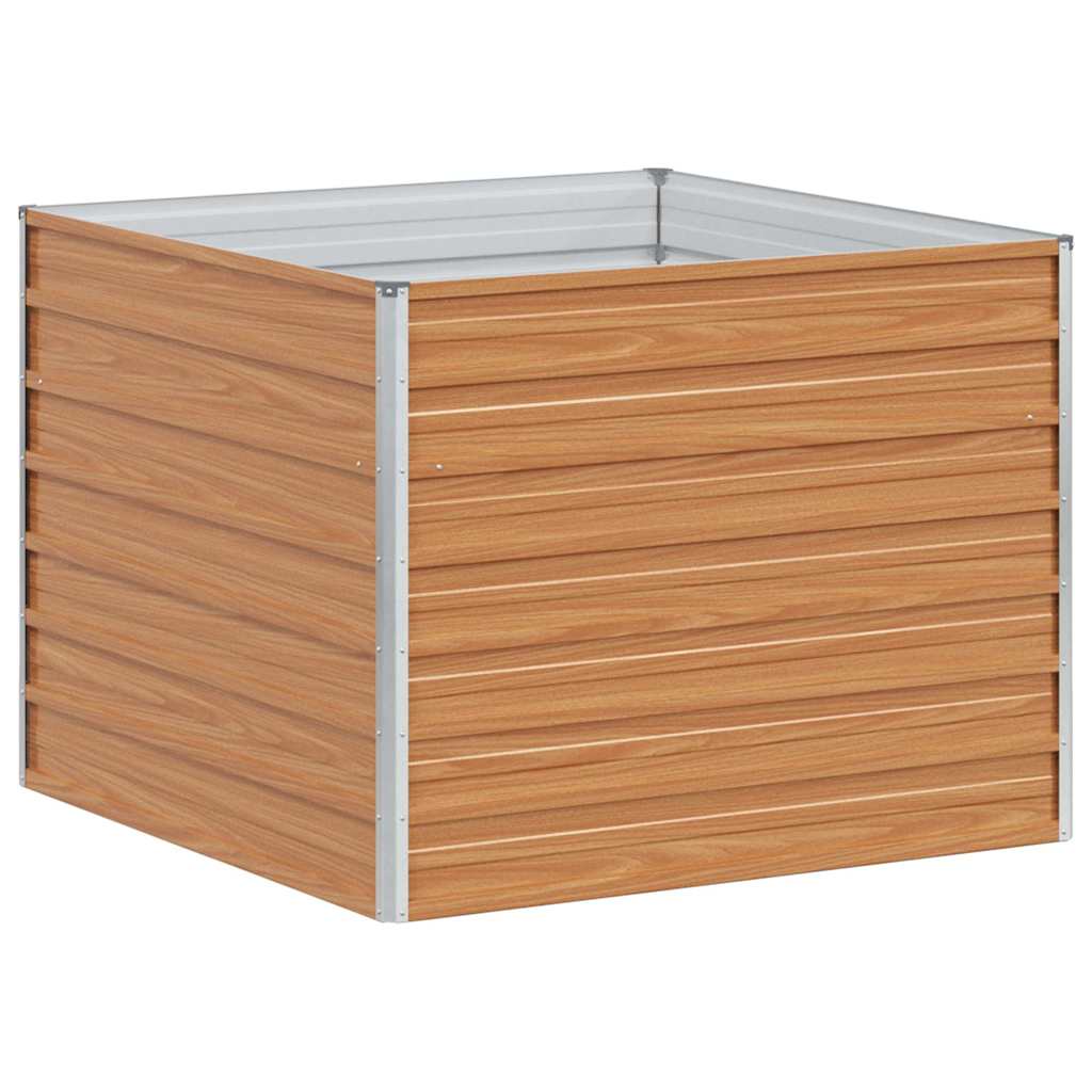 Højbed Lys Brun 100 x 100 x 77 cm Galvaniseret stål