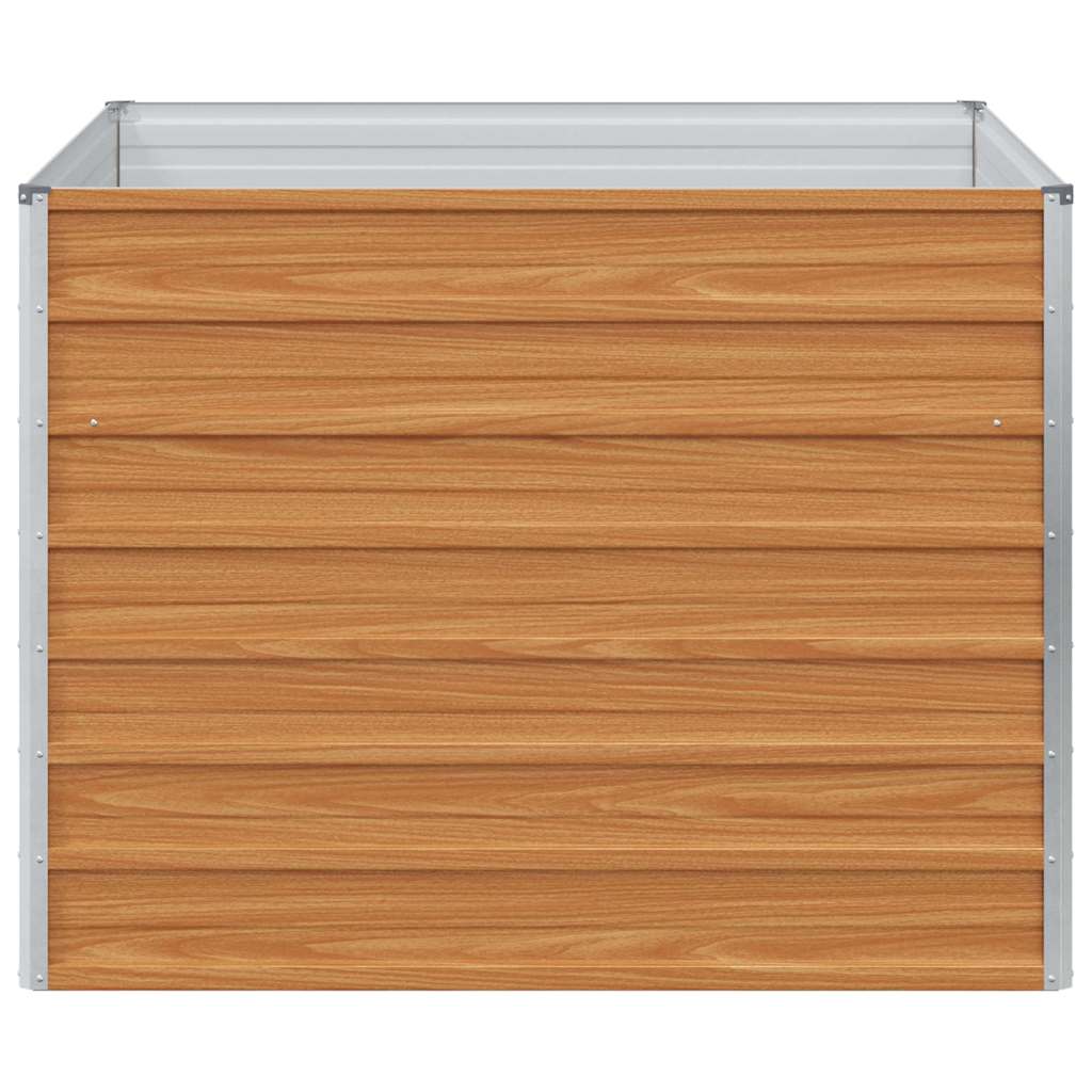 Højbed Lys Brun 100 x 100 x 77 cm Galvaniseret stål