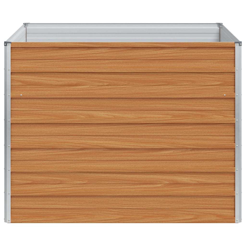 Højbed Lys Brun 100 x 100 x 77 cm Galvaniseret stål