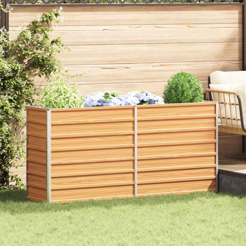 Højbed Lys Brun 160 x 40 x 45 cm Galvaniseret stål