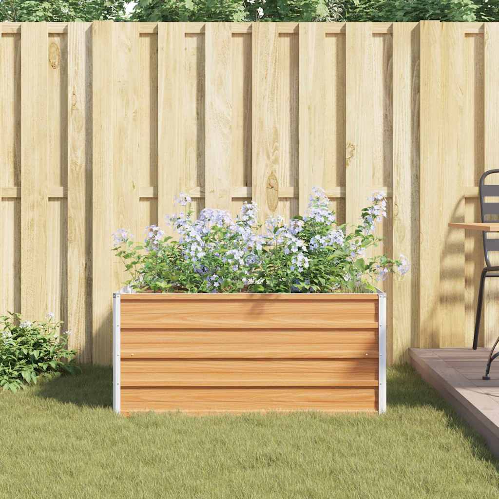 Højbed Lys Brun 100 x 100 x 45 cm Galvaniseret stål