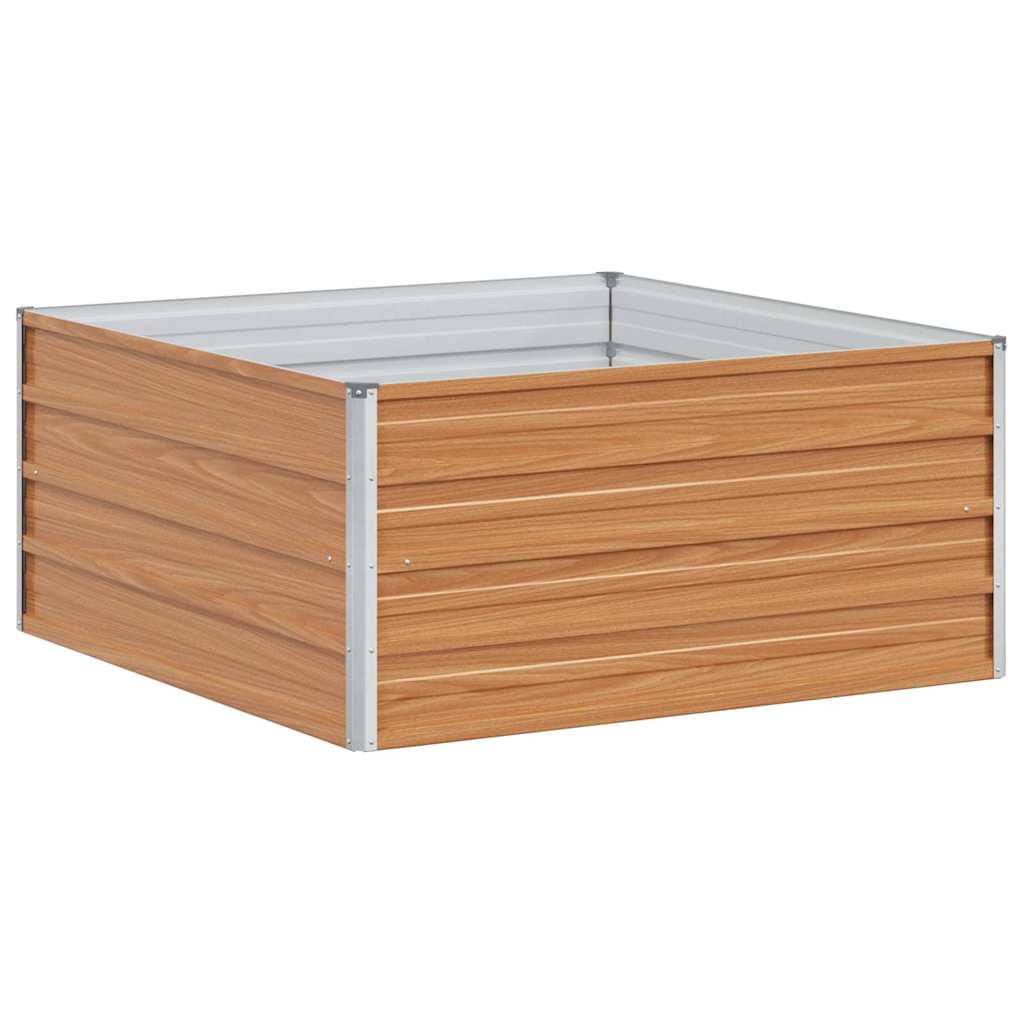 Højbed Lys Brun 100 x 100 x 45 cm Galvaniseret stål
