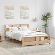 Sengestel med hovedgærde Brun 150 x 200 cm Konstrueret træ