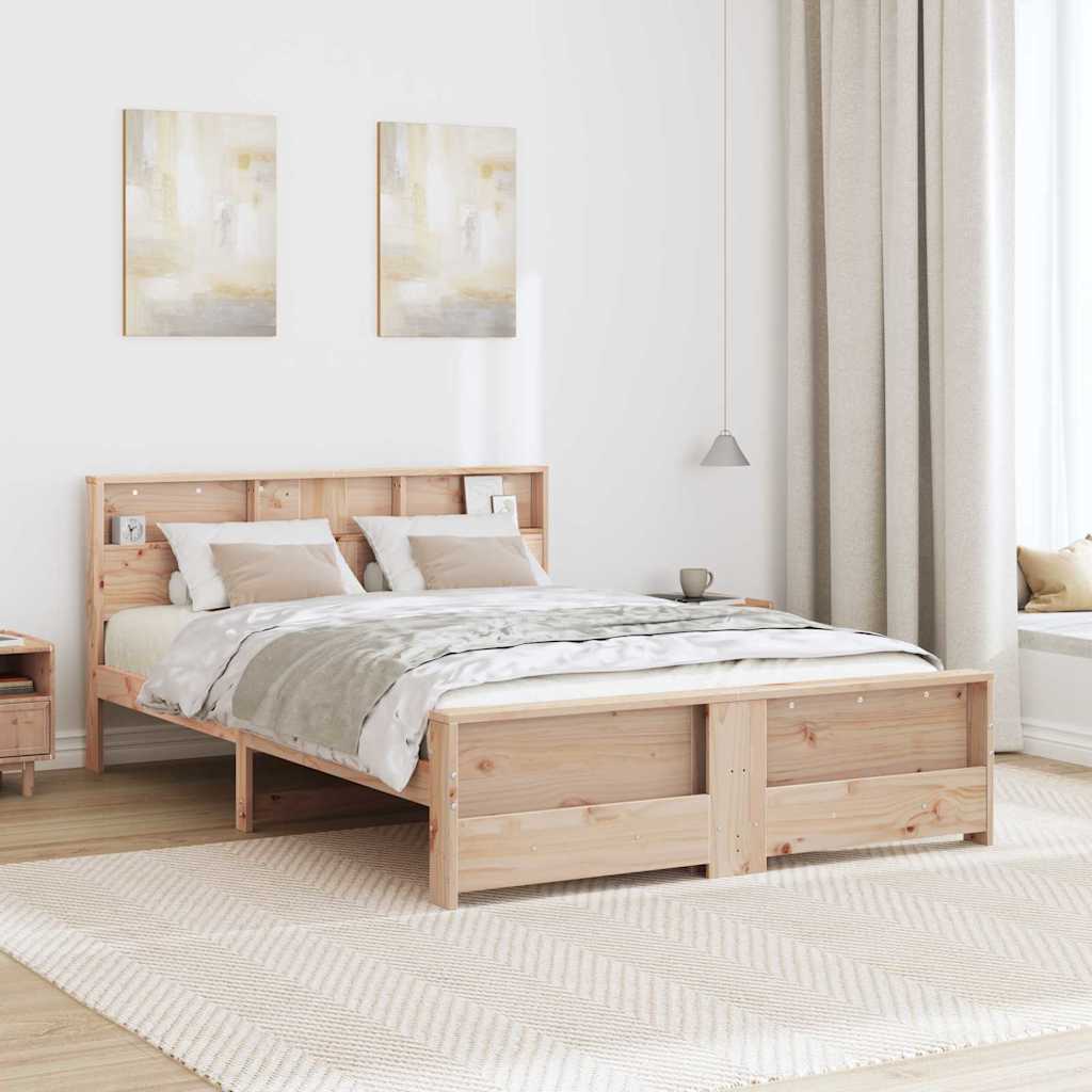 Sengestel med hovedgærde Brun 150 x 200 cm Konstrueret træ