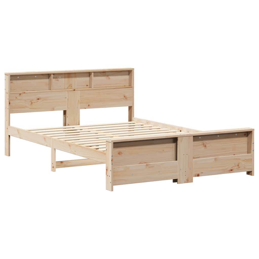 Sengestel med hovedgærde Brun 150 x 200 cm Konstrueret træ