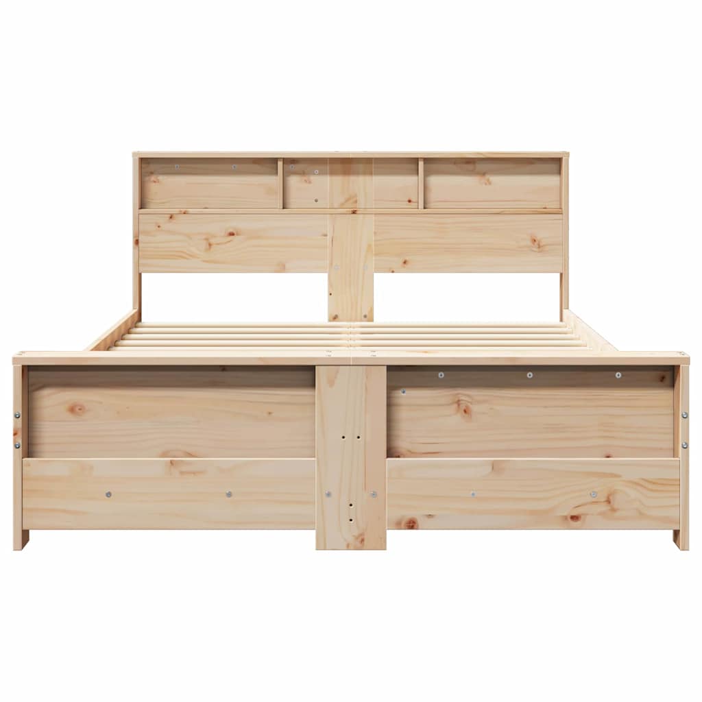 Sengestel med hovedgærde Brun 150 x 200 cm Konstrueret træ