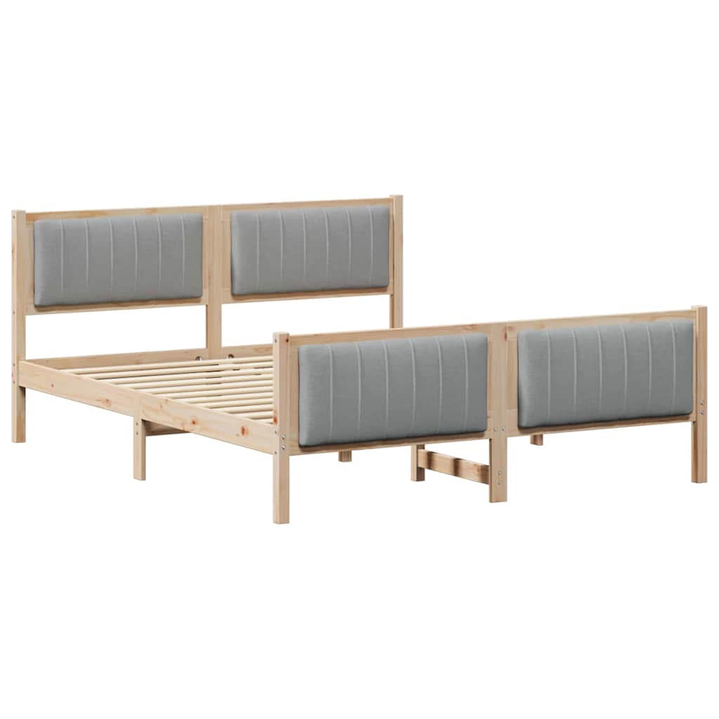 Sengestel Brun og lys grå 150 x 200 cm Massivt fyrretræ