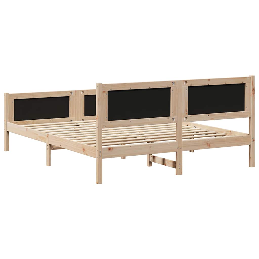 Sengestel Brun og lys grå 150 x 200 cm Massivt fyrretræ