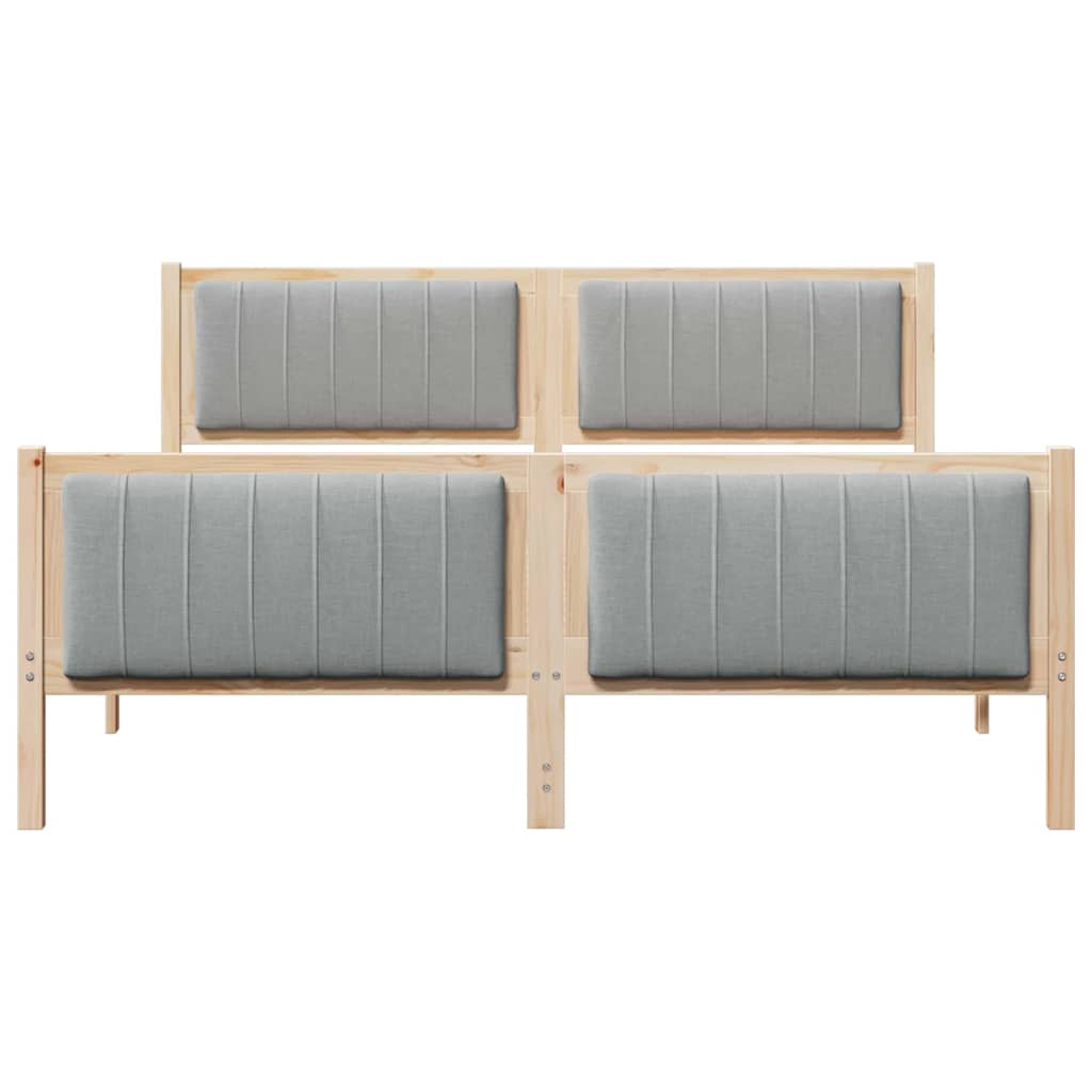 Sengestel Brun og lys grå 150 x 200 cm Massivt fyrretræ