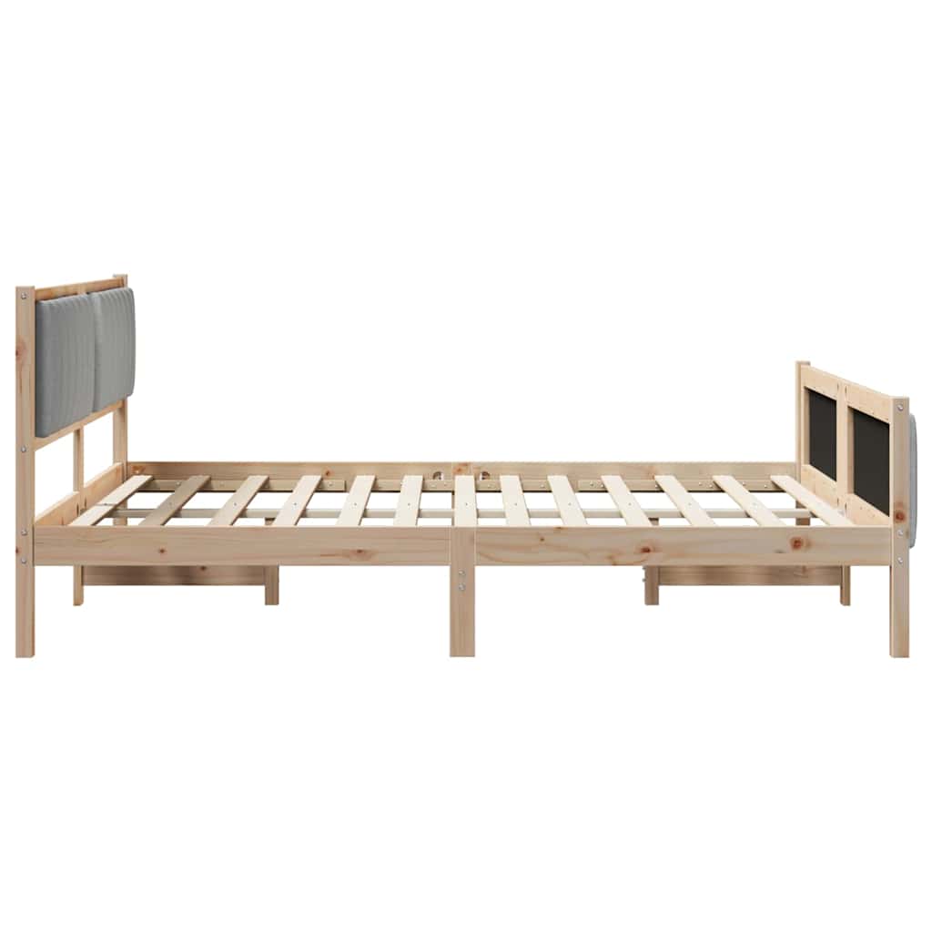 Sengestel Brun og lys grå 150 x 200 cm Massivt fyrretræ