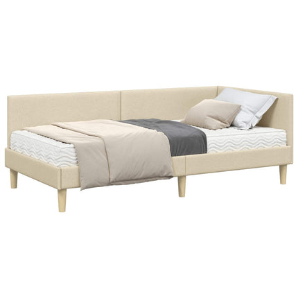 Hjørnesengramme med Madras Andet 2 pcs Creme Stof