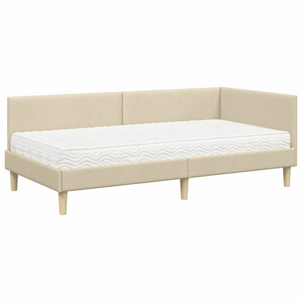 Hjørnesengramme med Madras Andet 2 pcs Creme Stof