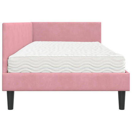 Hjørnesengramme med Madras Andet 2 stk. Grå Fløjl