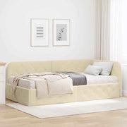 Hjørnesengramme Creme 100 x 200 cm Stof