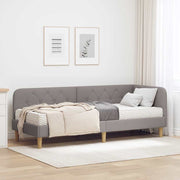 Hjørnesengramme Gråbrun 80 x 200 cm Stof
