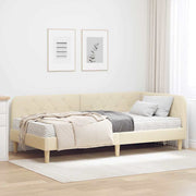 Hjørnesengramme Creme 100 x 200 cm Stof