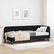 Hjørnesengramme Sort 80 x 200 cm Fløjl