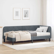 Hjørnesengramme Mørkegrå 100 x 200 cm Fløjl