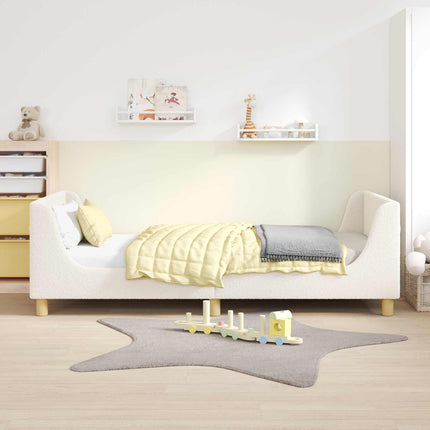 Børnesengestel med hovedgærde Cremefarvet 80 x 200 cm Bouclé