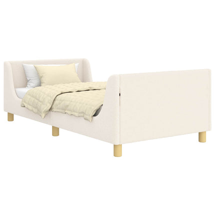 Børnesengestel med hovedgærde Cremefarvet 80 x 200 cm Bouclé