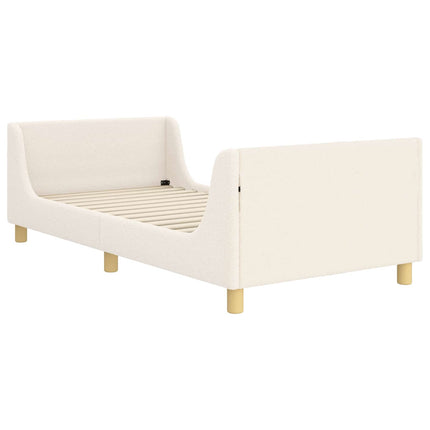 Børnesengestel med hovedgærde Cremefarvet 80 x 200 cm Bouclé