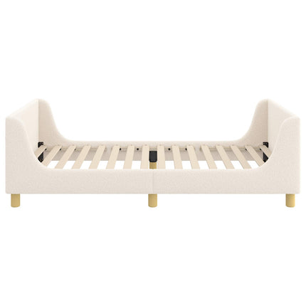 Børnesengestel med hovedgærde Cremefarvet 80 x 200 cm Bouclé