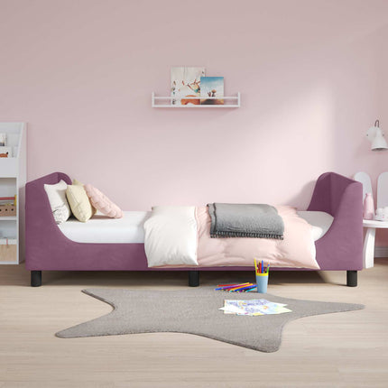 Børnesengestel med hovedgærde Lilla 90 x 200 cm Fløjl
