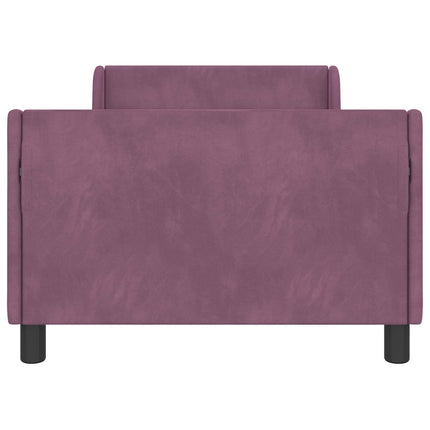 Børnesengestel med hovedgærde Lilla 90 x 200 cm Fløjl
