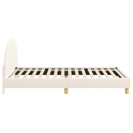 Børnesengestel med hovedgærde Cremefarvet 80 x 200 cm Bouclé
