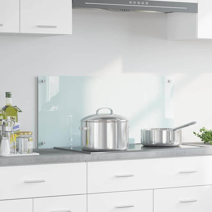 Køkkenbacksplash Mælk 90 x 40 cm hærdet glas