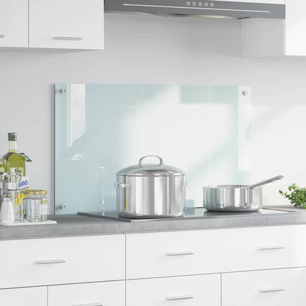 Køkkenbacksplash Mælk 90 x 50 cm hærdet glas