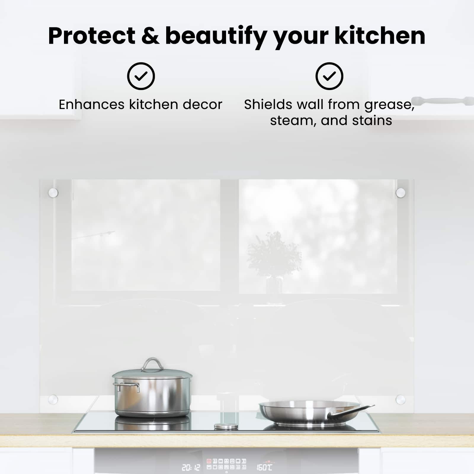 Køkkenbacksplash Transparent 80 x 50 cm hærdet glas