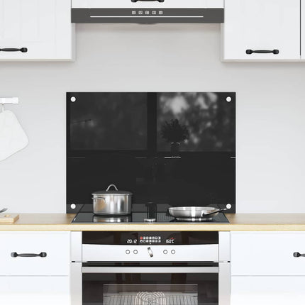 Køkkenbacksplash Sort 70 x 50 cm hærdet glas