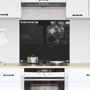 Køkkenbacksplash Sort 70 x 60 cm hærdet glas
