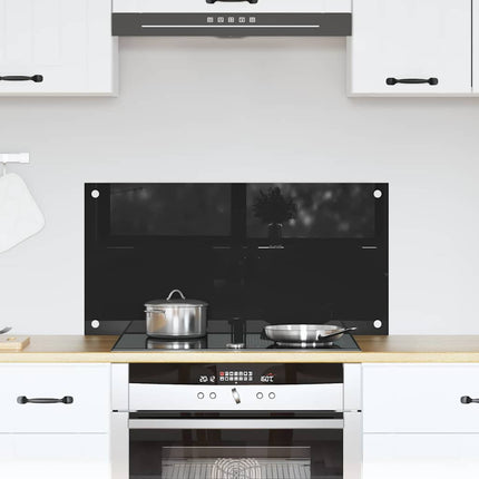 Køkkenbacksplash Sort 80 x 40 cm hærdet glas