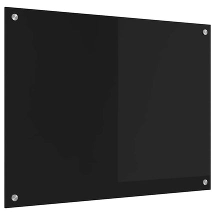 Køkkenbacksplash Sort 80 x 60 cm hærdet glas