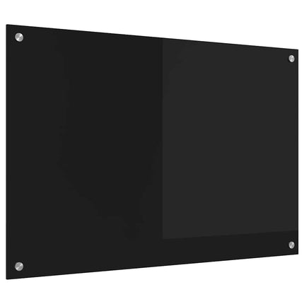 Køkkenbacksplash Sort 90 x 60 cm hærdet glas