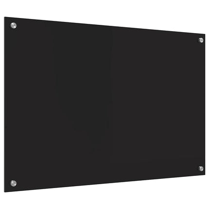 Køkkenbacksplash Sort 90 x 60 cm hærdet glas