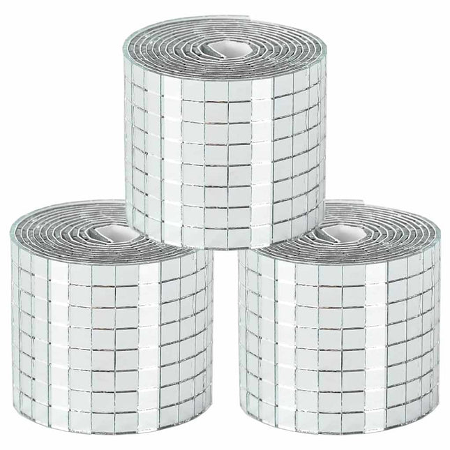 Spejl Mosaik Flise Geometrisk 3 pcs Sølv 100 x 4 cm Glas