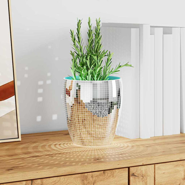 Spejl Mosaik Flise Geometrisk 12 stk. Sølv 100 x 4 cm Glas