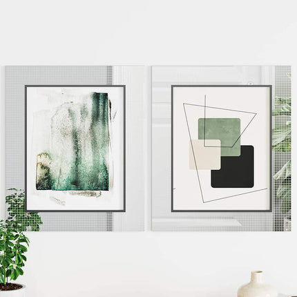 Spejl Mosaik Flise Geometrisk 12 stk. Sølv 100 x 4 cm Glas