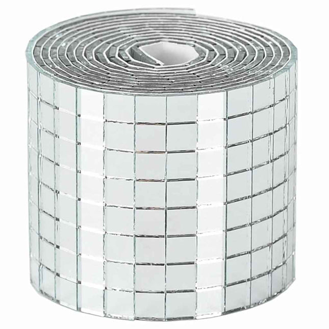 Spejl Mosaik Flise Geometrisk 12 stk. Sølv 100 x 4 cm Glas