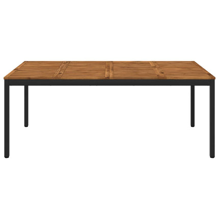 Havemiddagstabel Naturfarvet og sort 196 x 100,5 x 75 cm