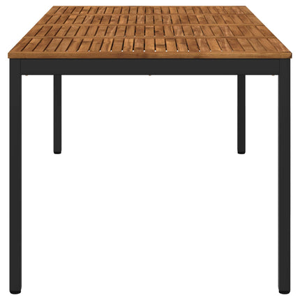 Havemiddagstabel Naturfarvet og sort 196 x 100,5 x 75 cm