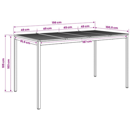 Have Bar Bord Hvid og sort 196 x 100,5 x 105 cm