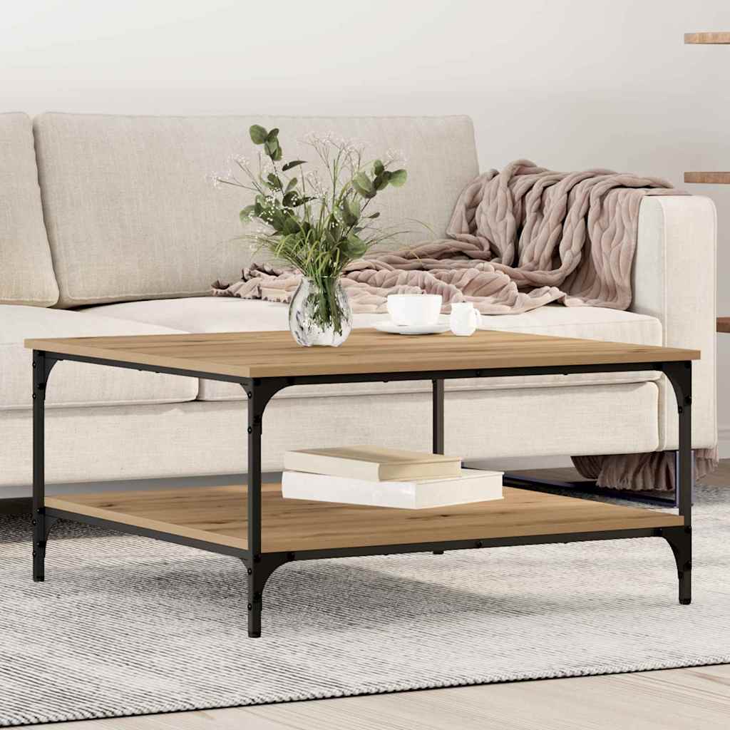 Sofabord artisan eg 80 x 80 x 40 cm Konstrueret træ