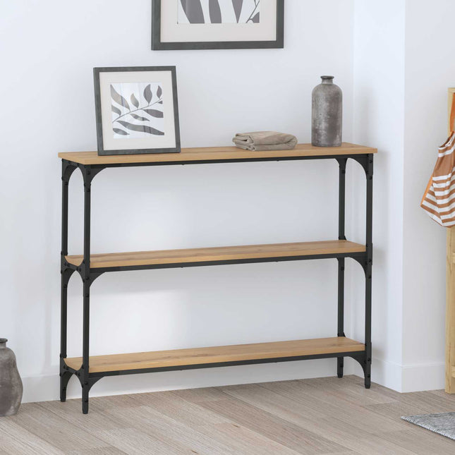 Konsolbord Artisan Egetræ 100 x 22,5 x 75 cm Konstrueret træ