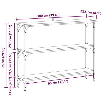 Konsolbord Artisan Egetræ 100 x 22,5 x 75 cm Konstrueret træ