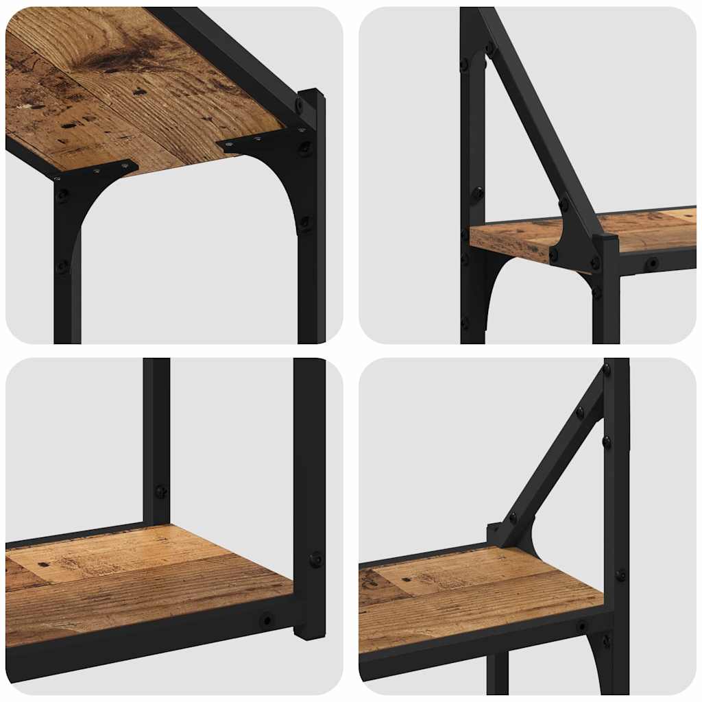 Væghylde med hylde Gammelt træ 60 x 21 x 51 cm Konstrueret træ